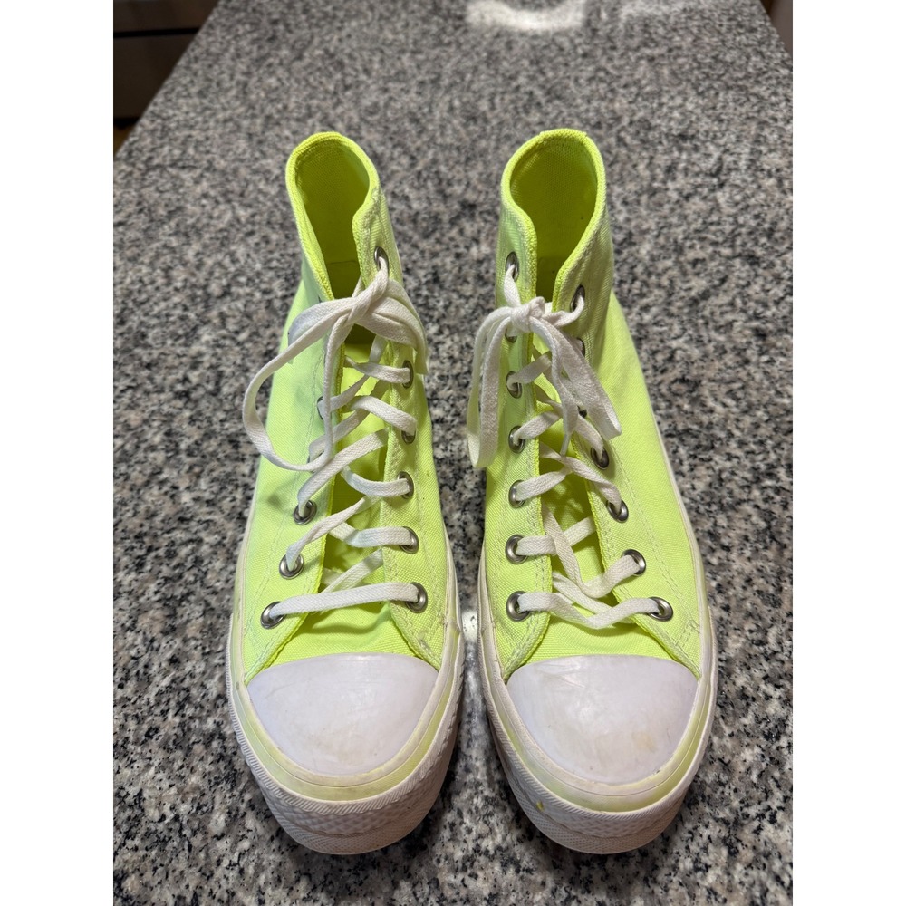 Converse Chuck Taylor All Star Lift High Top Women 7.5 Neon Lime Good Platform